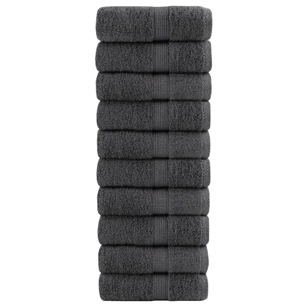 vidaXL Premium Soap Towels SOLUND 10pcs Anthracite 30x30cm 600gsm