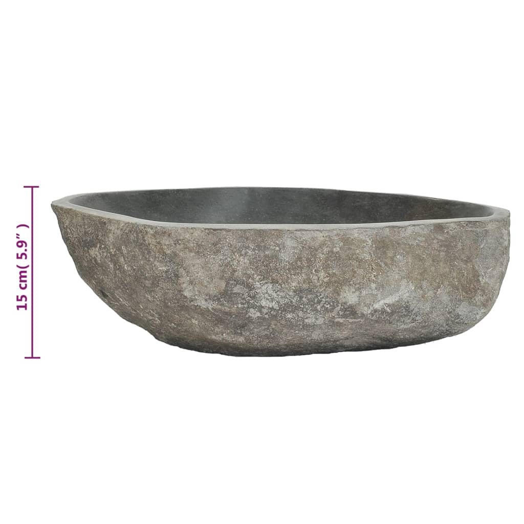 vidaXL Basin River Stone Oval (45-53)x(34-41) cm