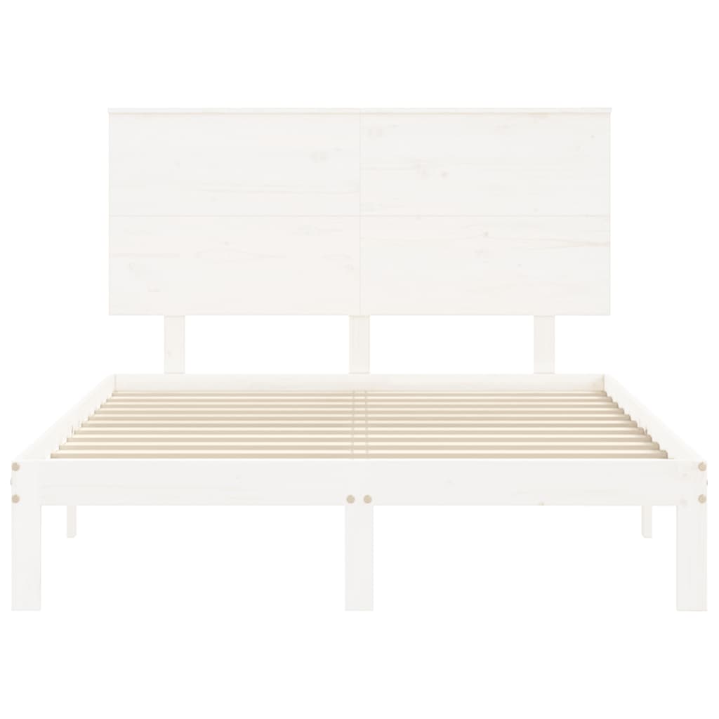 vidaXL Bed Frame without Mattress White 120x200 cm Solid Wood Pine