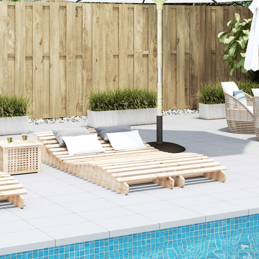 vidaXL Sun Loungers 2 pcs 205x60x31.5 cm Solid Wood Pine