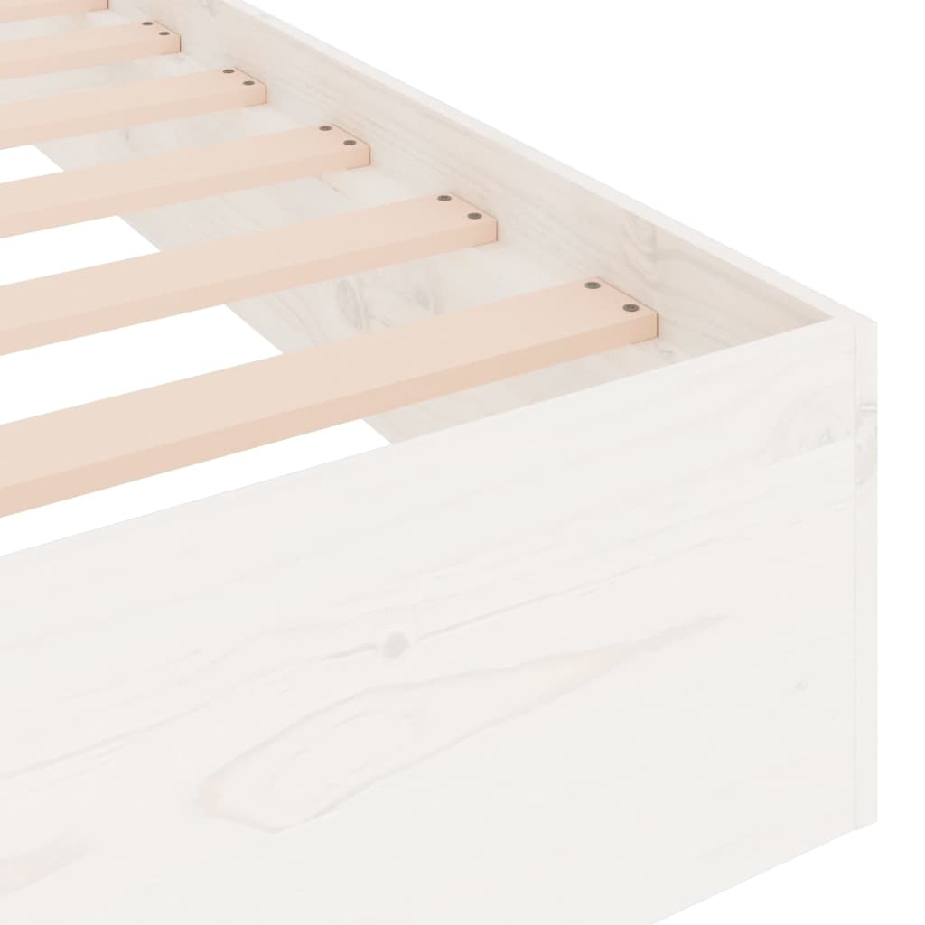 vidaXL Bed Frame without Mattress White Solid Wood 140x200 cm