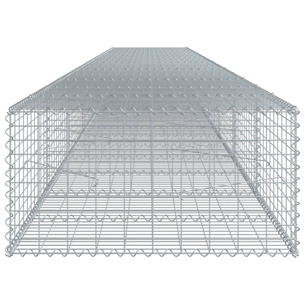 vidaXL Gabion Basket with Cover 800x100x50 cm Galvanised Iron