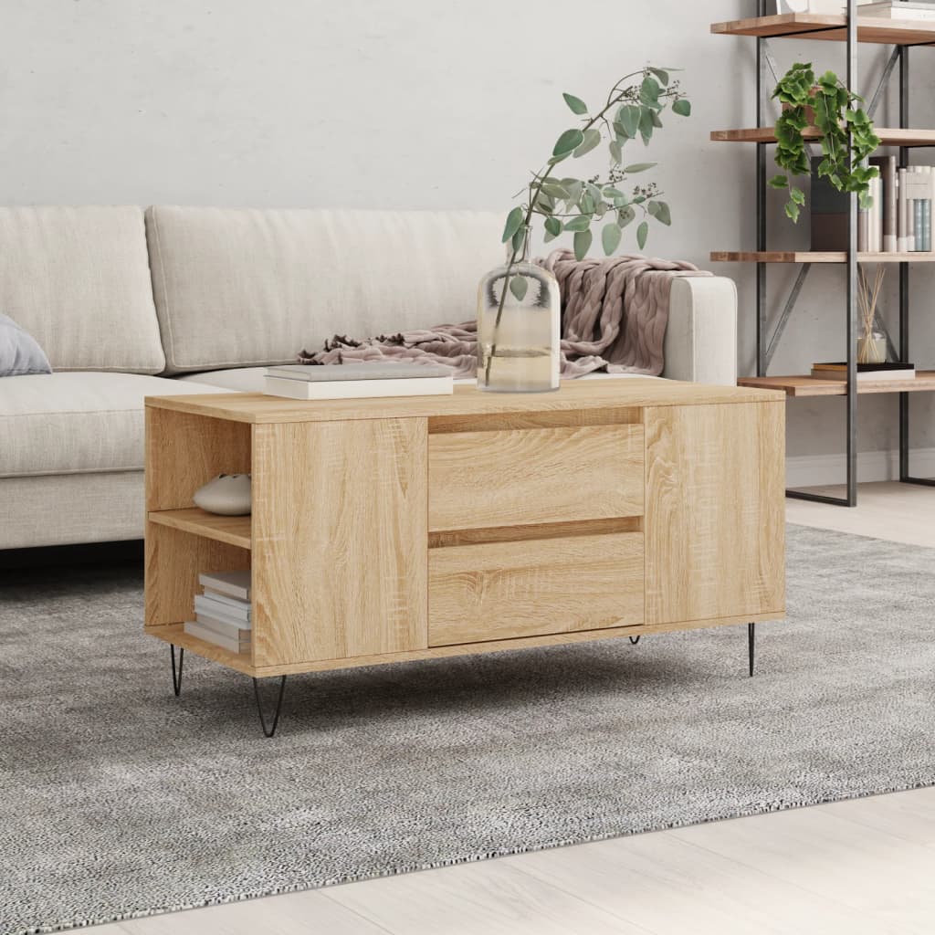 vidaXL Coffee Table Sonoma Oak 102x44.5x50 cm Engineered Wood