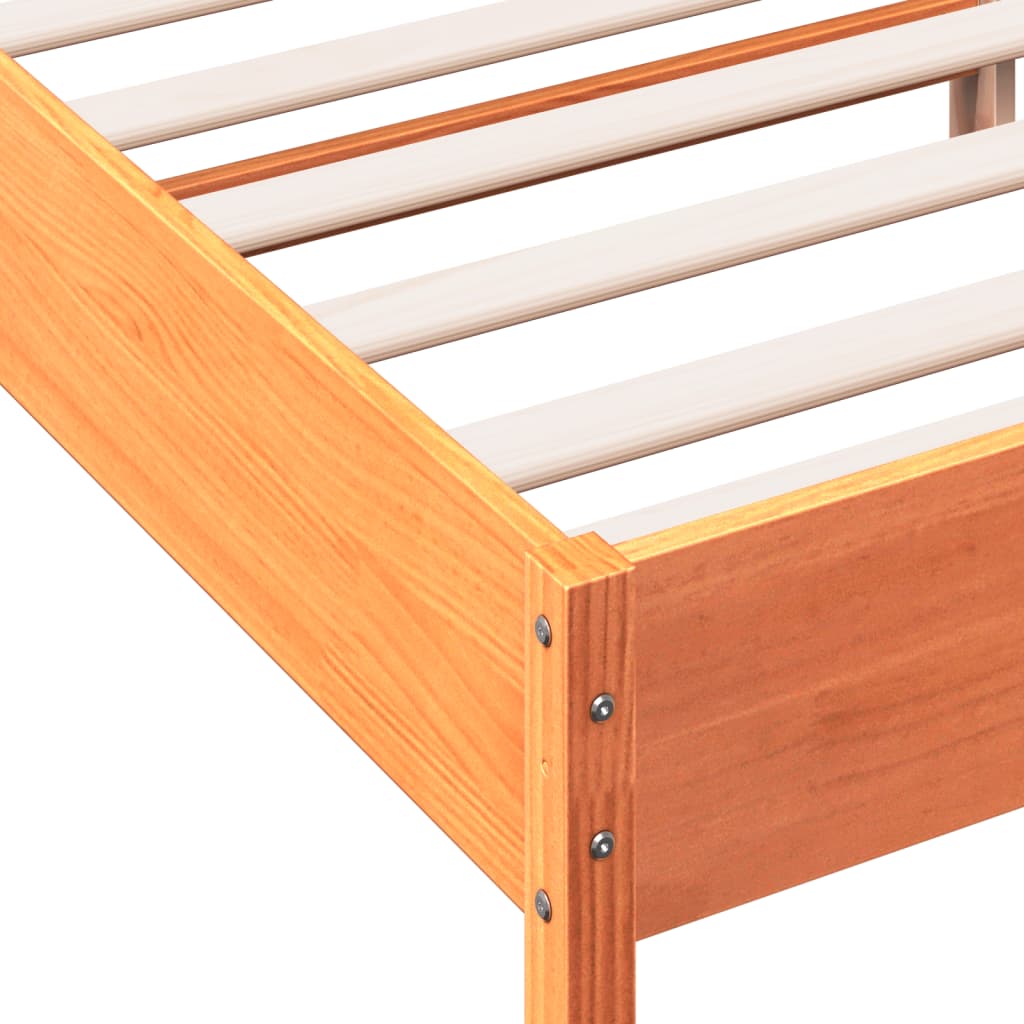 vidaXL Bed Frame without Mattress Wax Brown 140x200 cm Solid Wood Pine