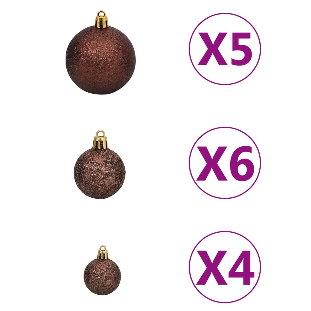 vidaXL Artificial Hinged Christmas Tree 150 LEDs & Ball Set 150 cm