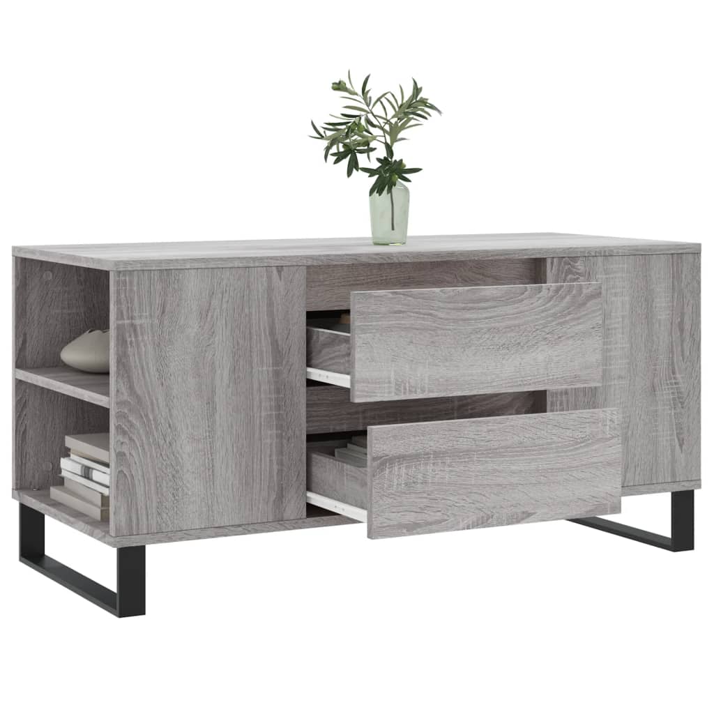 vidaXL Coffee Table Grey Sonoma 102x44.5x50 cm Engineered Wood