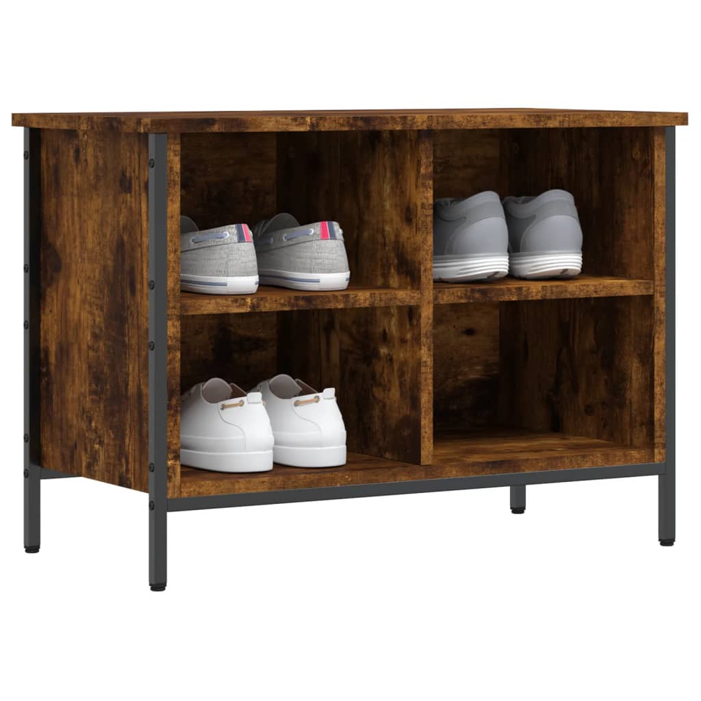 vidaXL Shoe Cabinet Smoked Oak 69x35x50 cm Engineered Wood