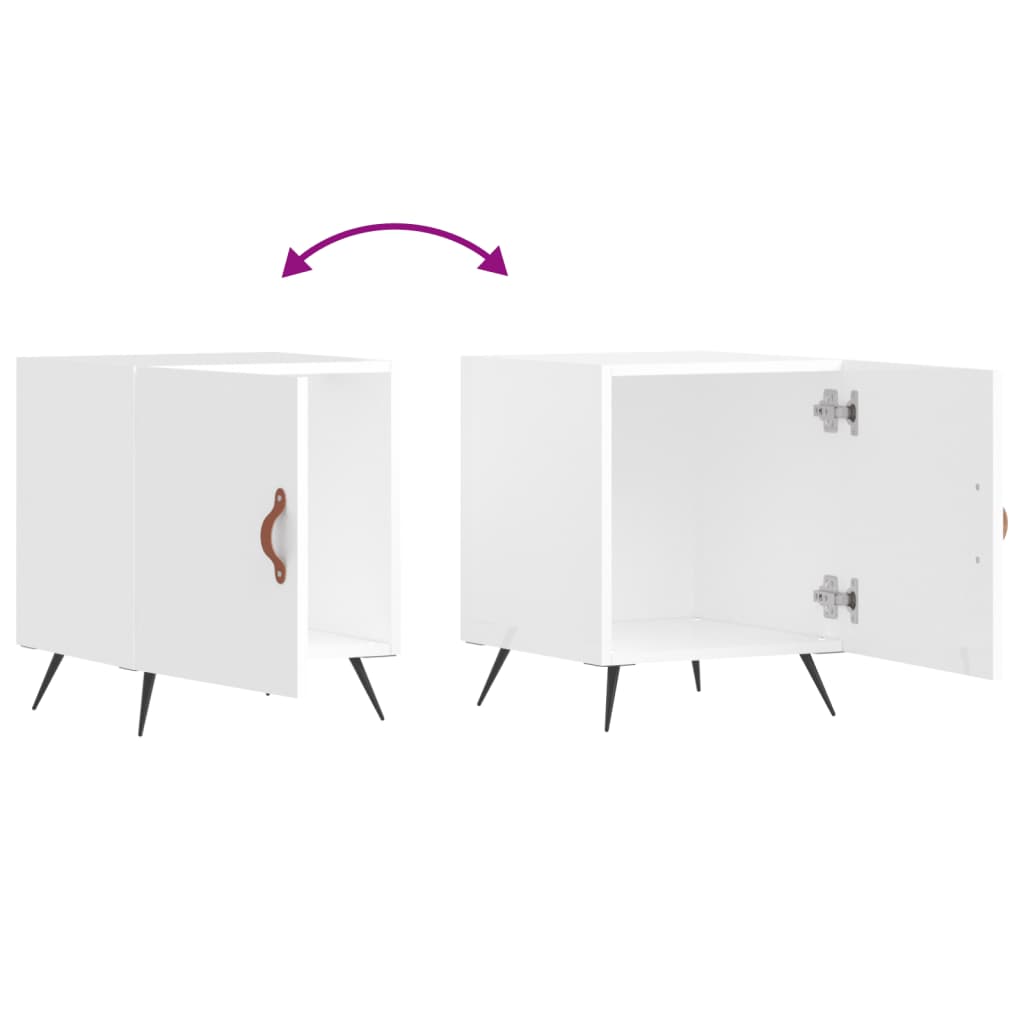 vidaXL Bedside Cabinet High Gloss White 40x40x50 cm Engineered Wood