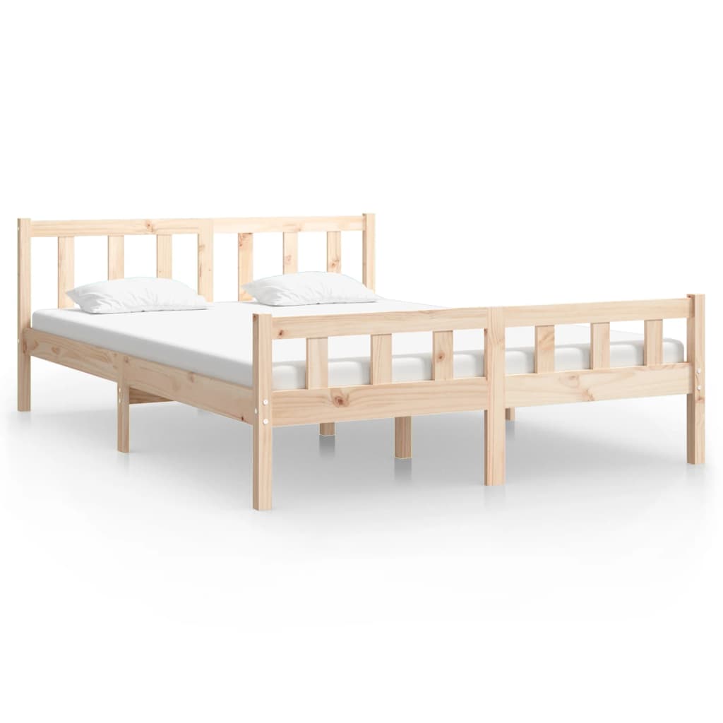 vidaXL Bed Frame without Mattress Solid Wood King Size