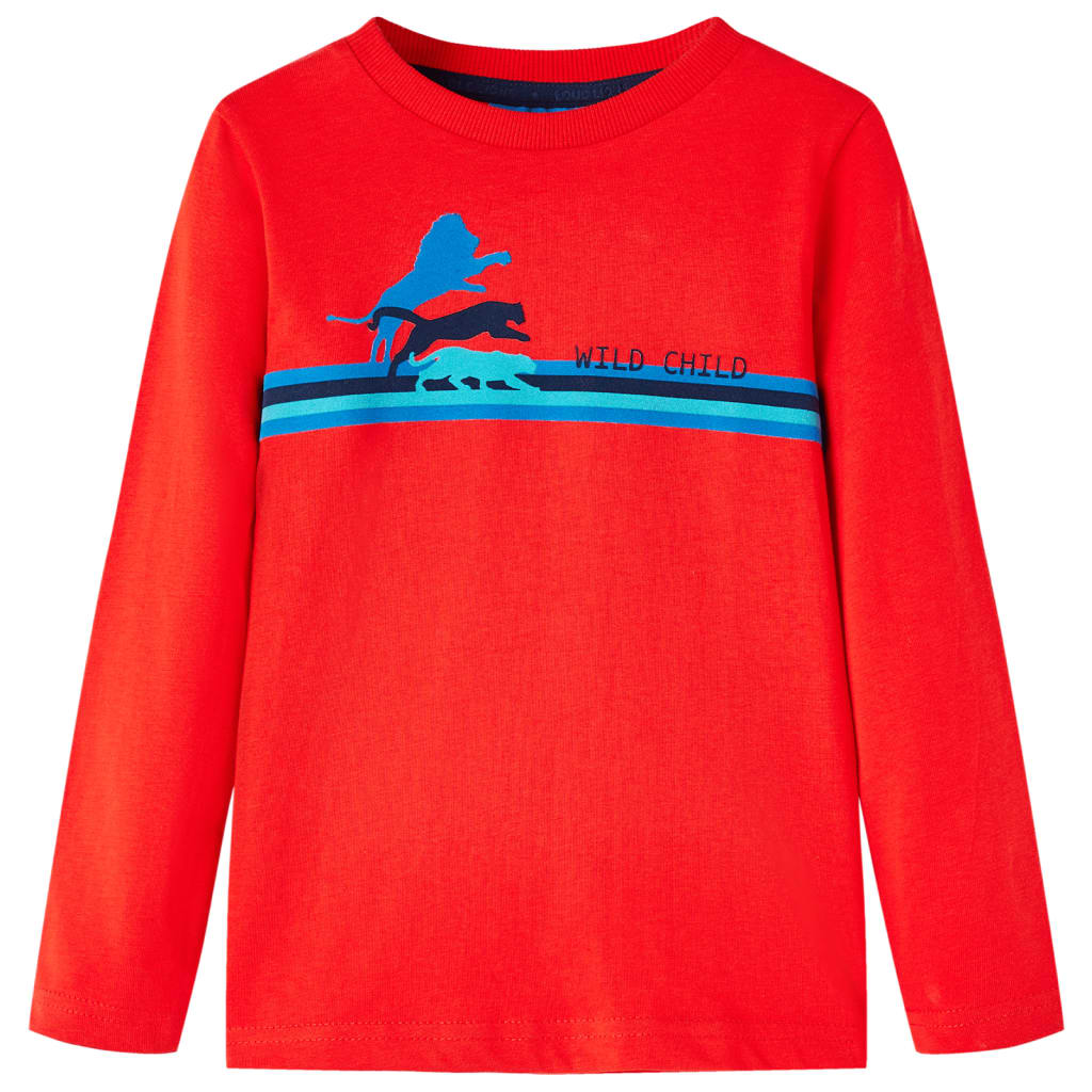 Kids' T-shirt with Long Sleeves Red 140