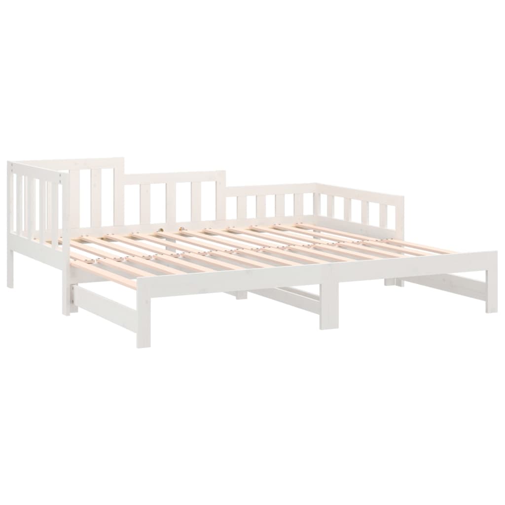 vidaXL Pull-out Day Bed without Mattress White 2x(80x200) cm