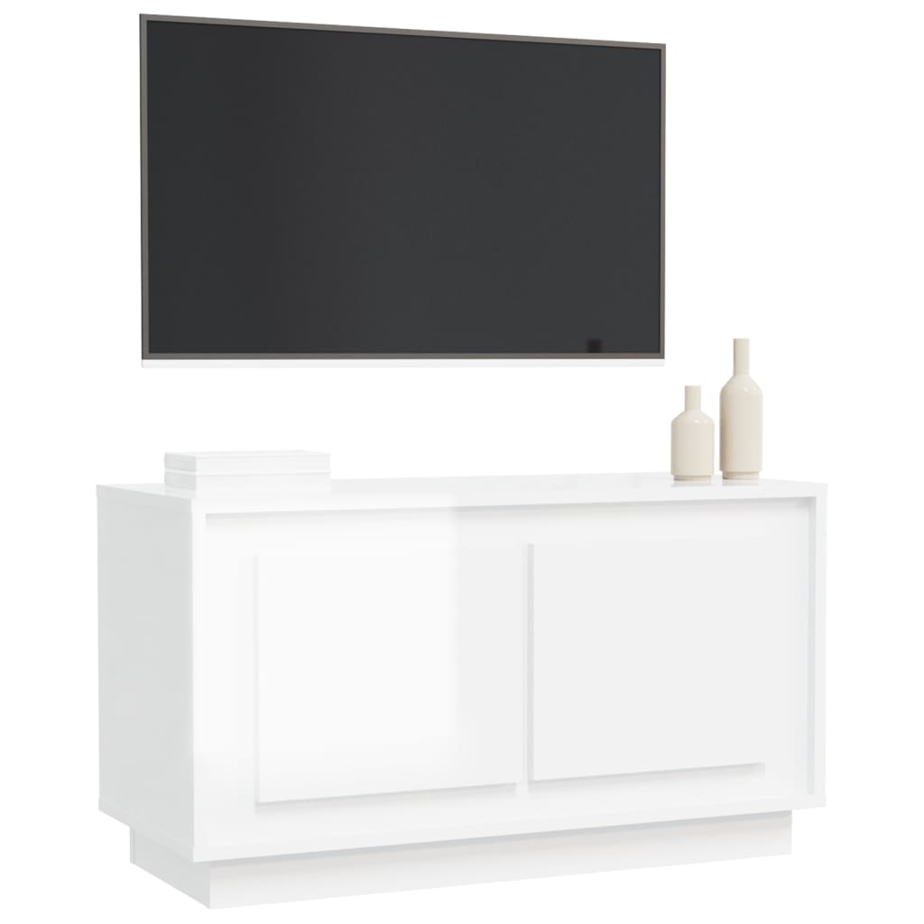 vidaXL TV Cabinet High Gloss White 80x35x45 cm Engineered Wood