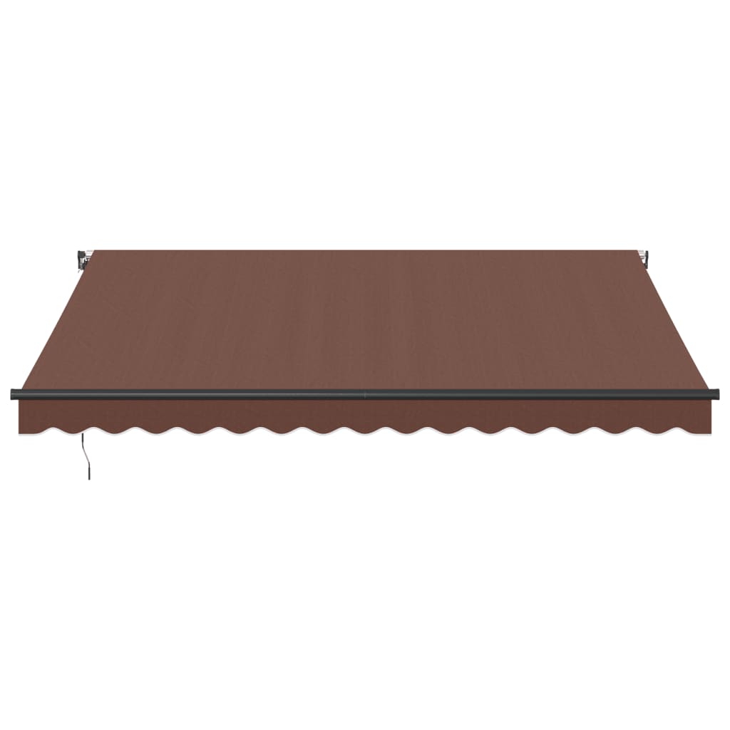 vidaXL Manual Retractable Awning with LEDs Brown 400x350 cm