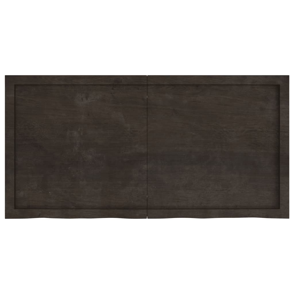 vidaXL Bathroom Countertop Dark Brown 120x60x(2-4) cm Treated Solid Wood