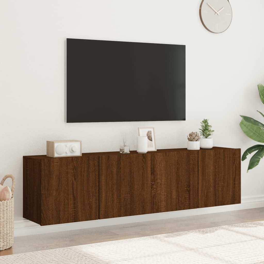 vidaXL TV Cabinets Wall-mounted 2 pcs Brown Oak 80x30x41 cm