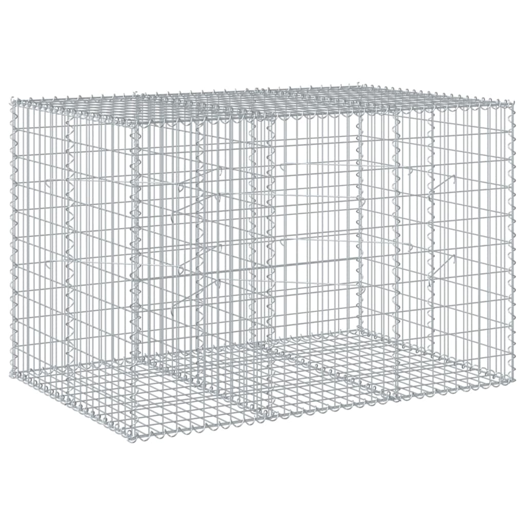 vidaXL Gabion Basket with Cover 150x100x100 cm Galvanised Iron