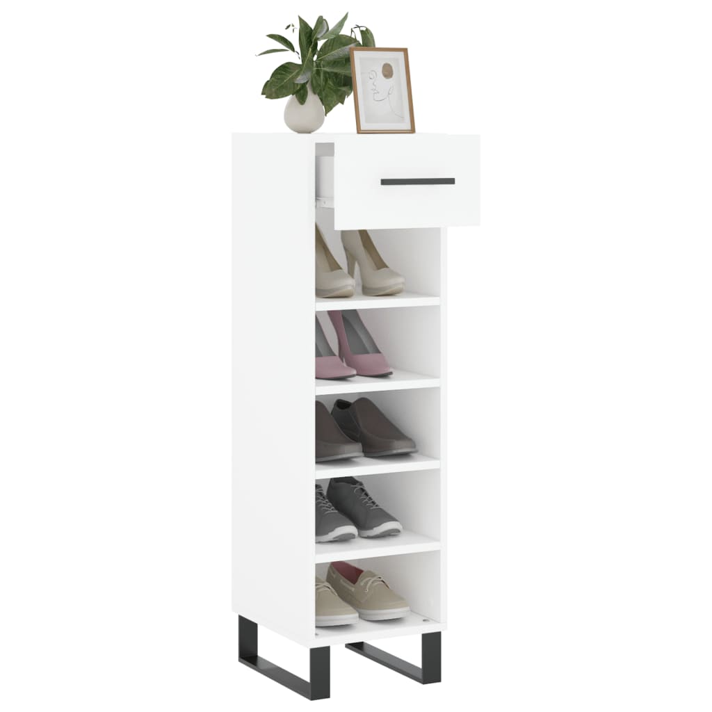 vidaXL Shoe Cabinet White 30x35x105 cm Engineered Wood