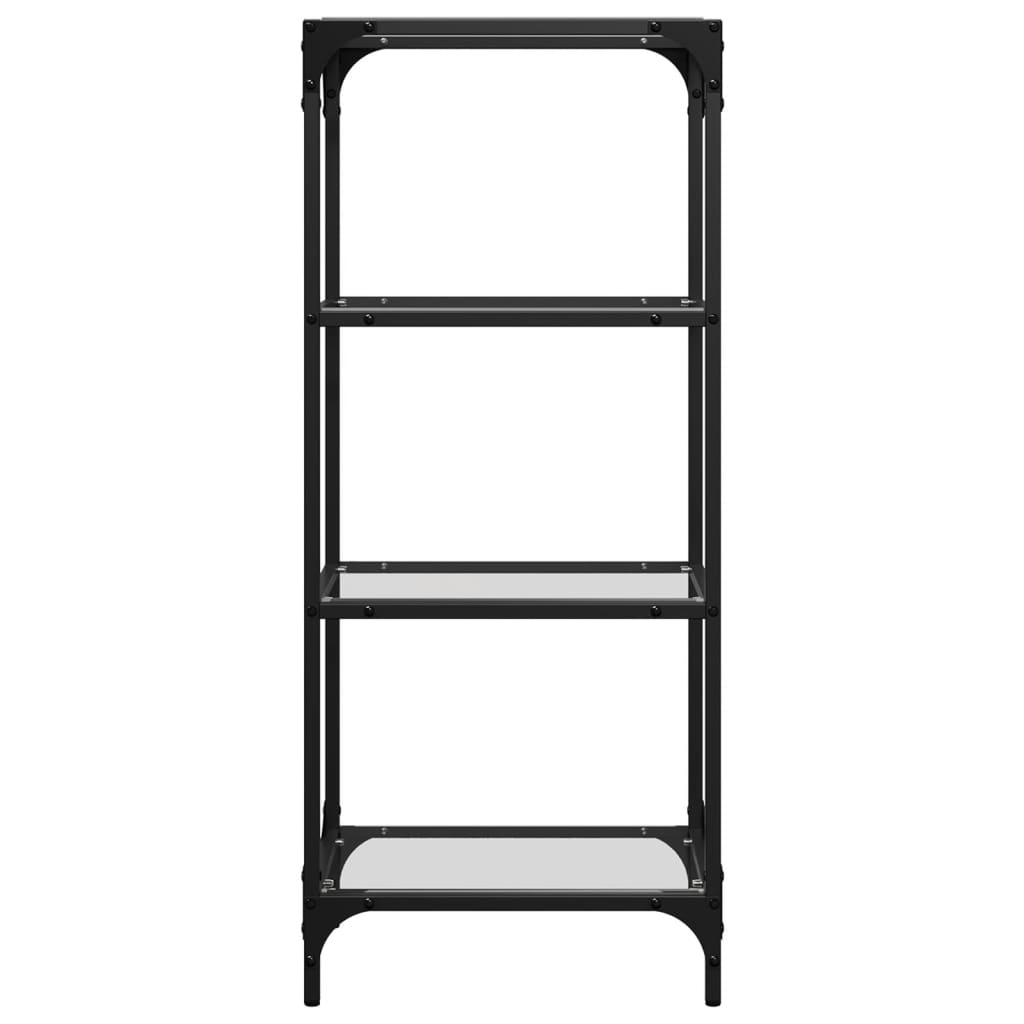 vidaXL Storage Rack with Transparent Glass Top 40x30x95 cm Steel