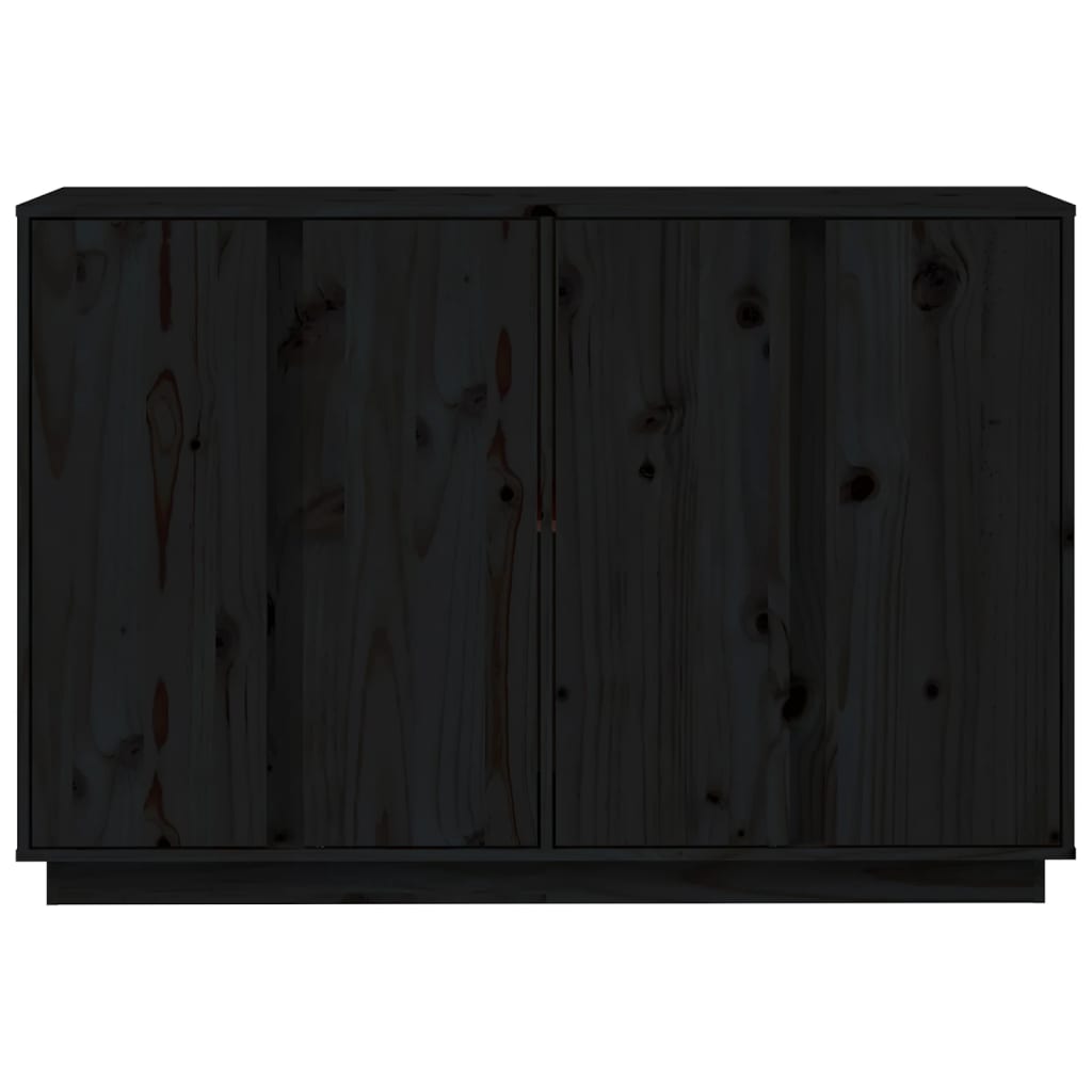 vidaXL Sideboard Black 120x35x80 cm Solid Wood Pine