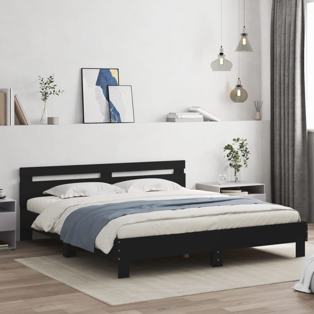 vidaXL Bed Frame without Mattress Black 160x200 cm