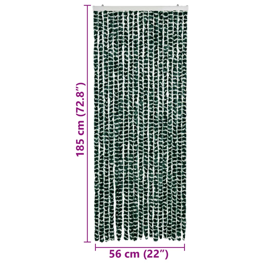 vidaXL Insect Curtain Green and White 56x185 cm Chenille