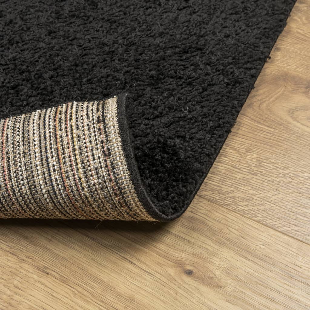 vidaXL Shaggy Rug PAMPLONA High Pile Modern Black 240x240 cm