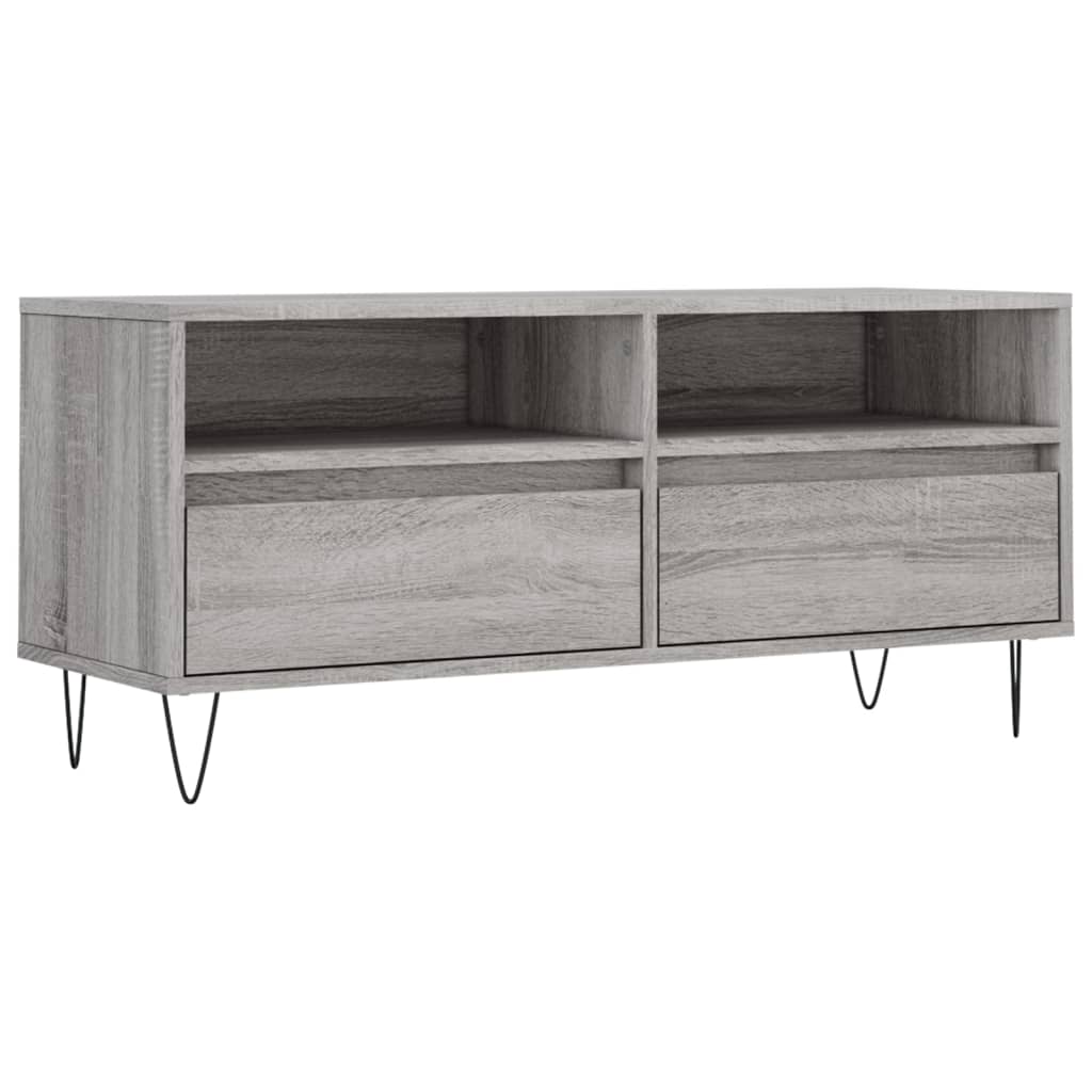 vidaXL TV Cabinet Grey Sonoma 100x34.5x44.5 cm Engineered Wood