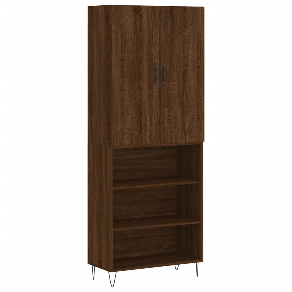 vidaXL Highboard Brown Oak 69.5x34x180 cm Engineered Wood