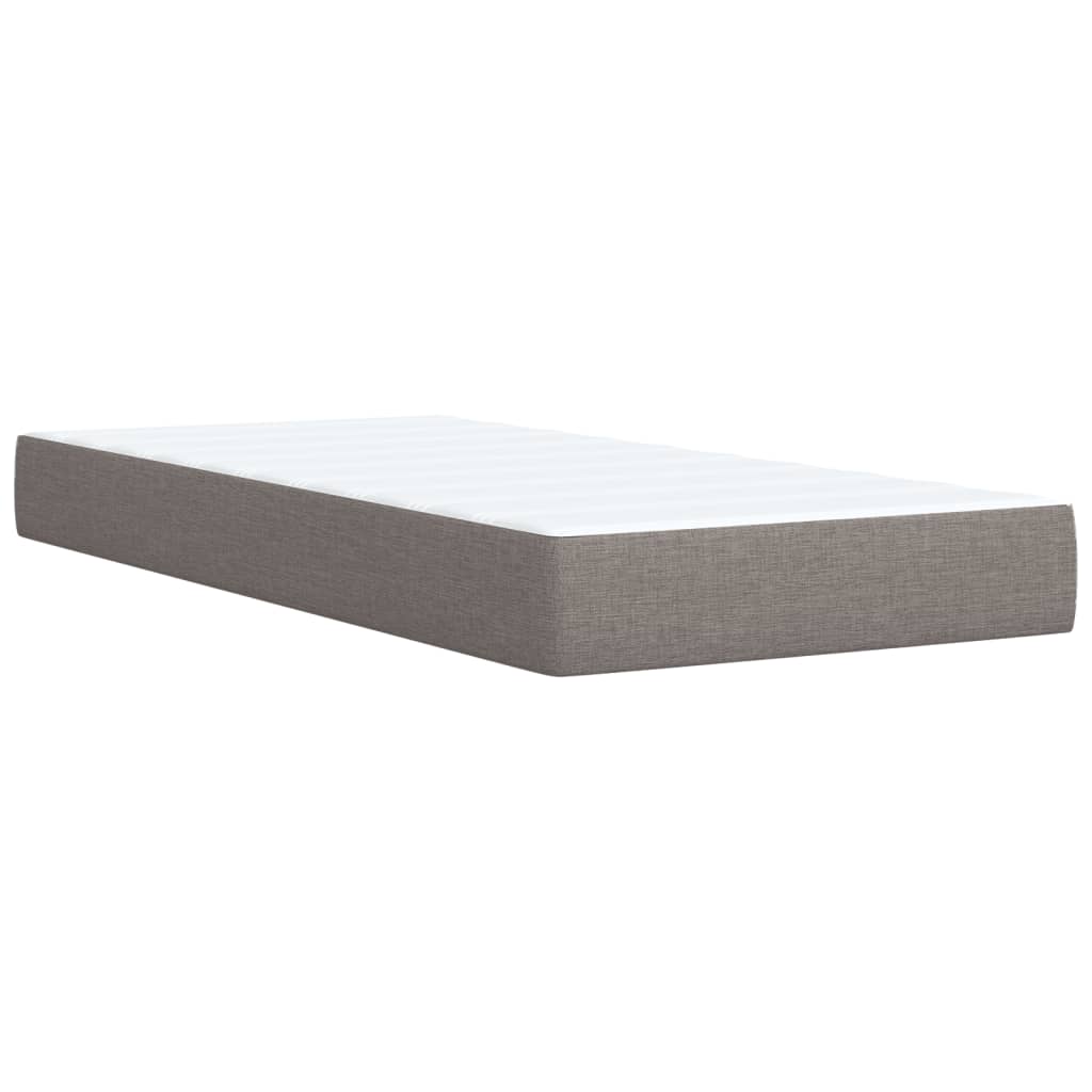 vidaXL Box Spring Bed with Mattress Taupe 100x200 cm Fabric