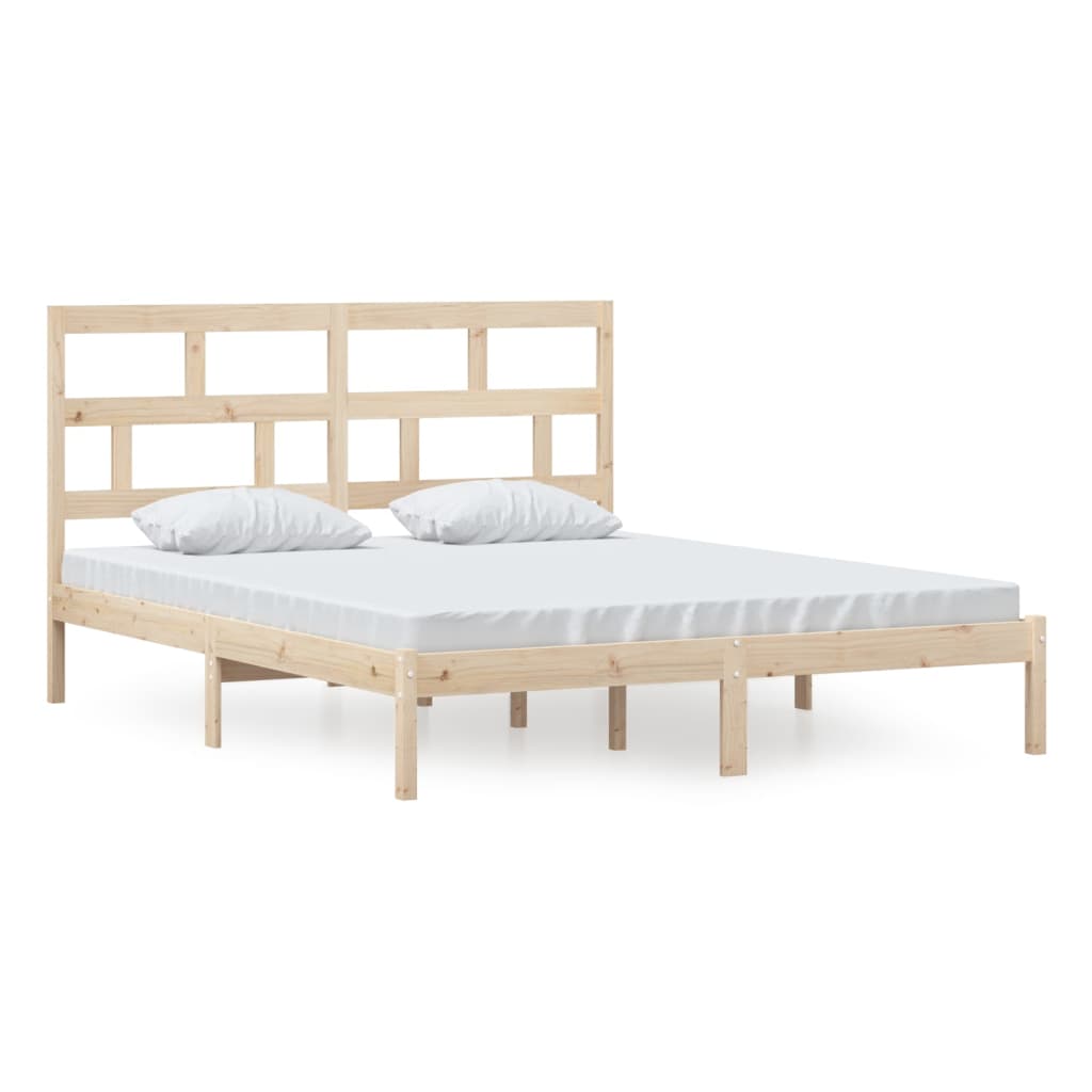 vidaXL Bed Frame without Mattress Solid Wood 160x200 cm (810027+814204)