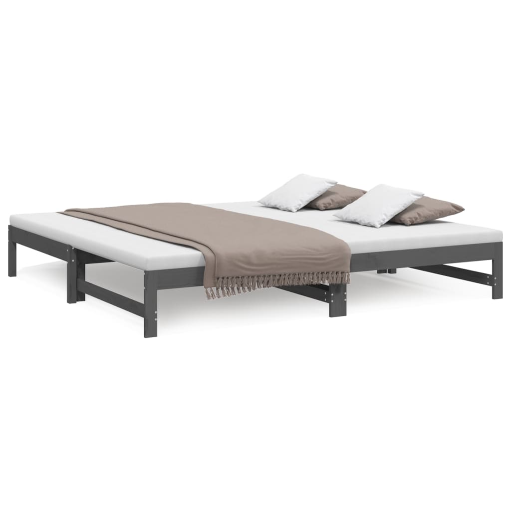 vidaXL Pull-out Day Bed without Mattress Grey 2x(90x200) cm