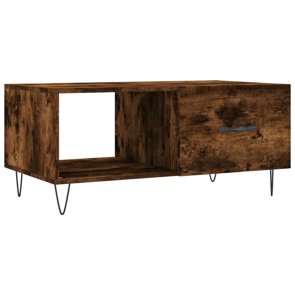 vidaXL Coffee Table Smoked Oak 90x50x40 cm Engineered Wood