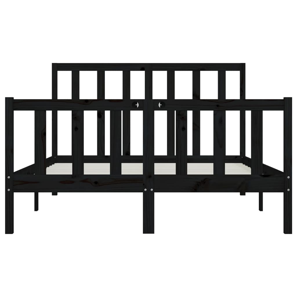 vidaXL Bed Frame without Mattress Black 160x200 cm Solid Wood