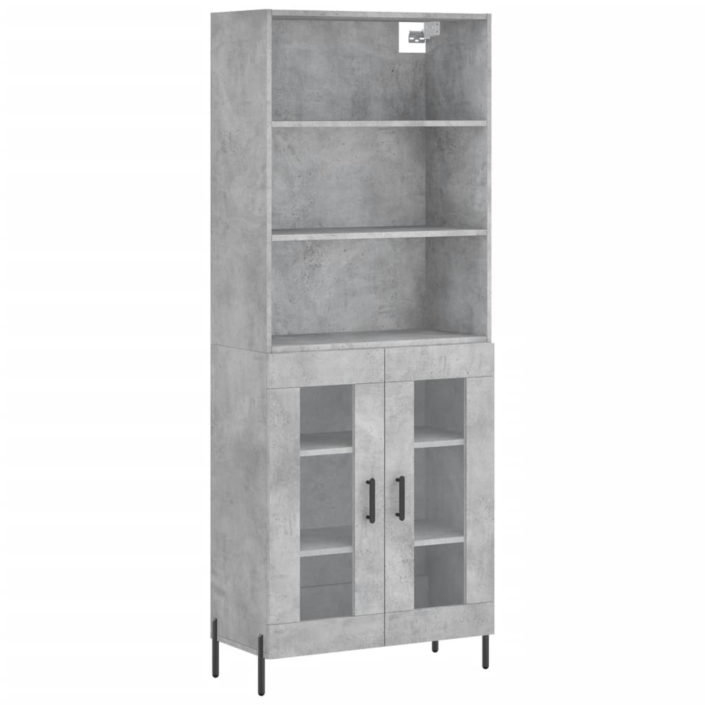 vidaXL Highboard Concrete Grey 69.5x34x180 cm Engineered Wood