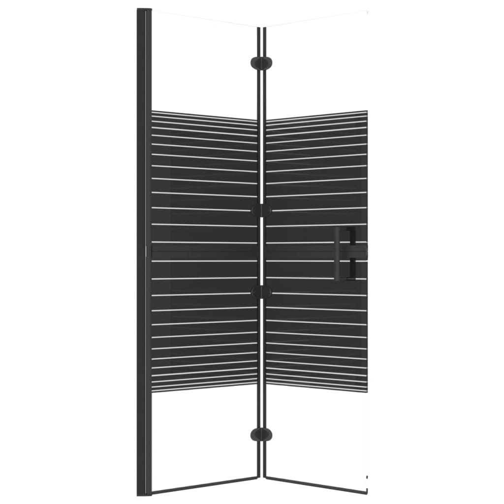 vidaXL Folding Shower Enclosure ESG 100x140 cm Black