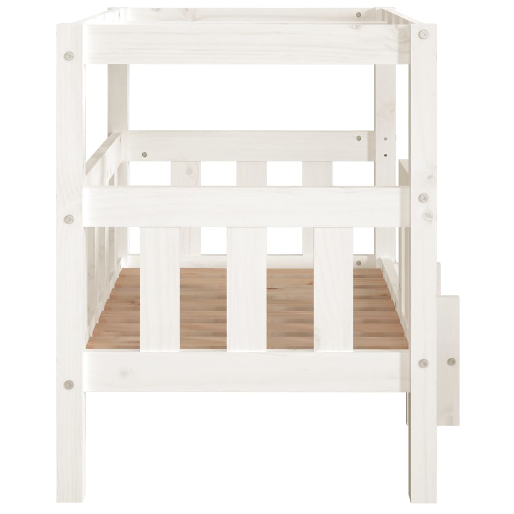 vidaXL Dog Bed White 75.5x63.5x70 cm Solid Wood Pine