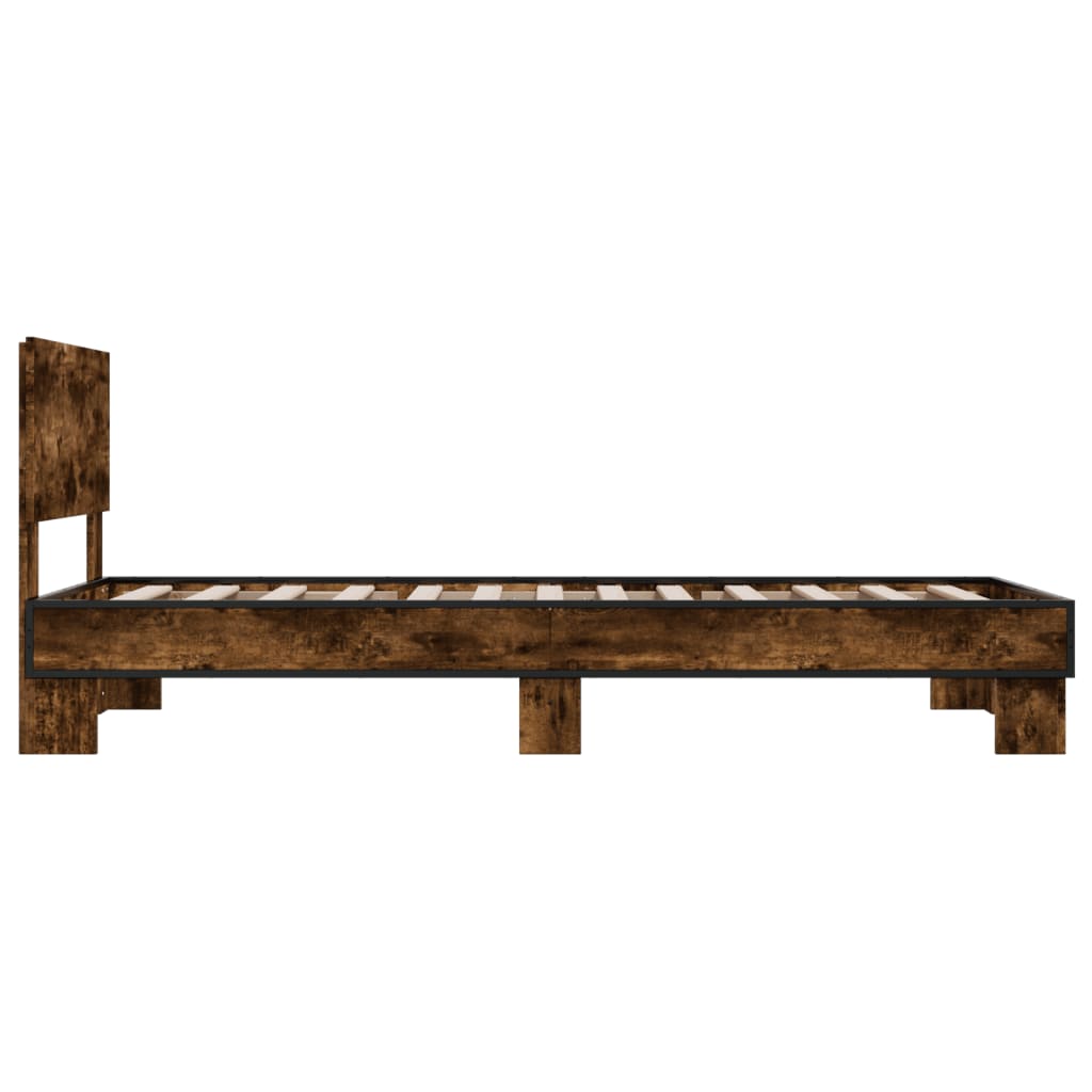 vidaXL Bed Frame without Mattress Smoked Oak 100x200 cm