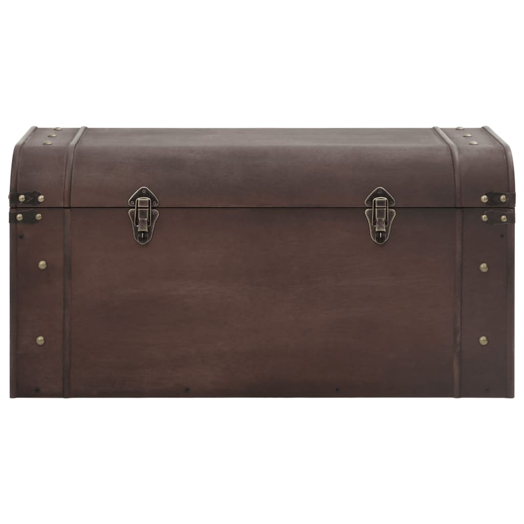 vidaXL Treasure Chest with Latches Dark Brown 79.5x39.5x39.5 cm Plywood