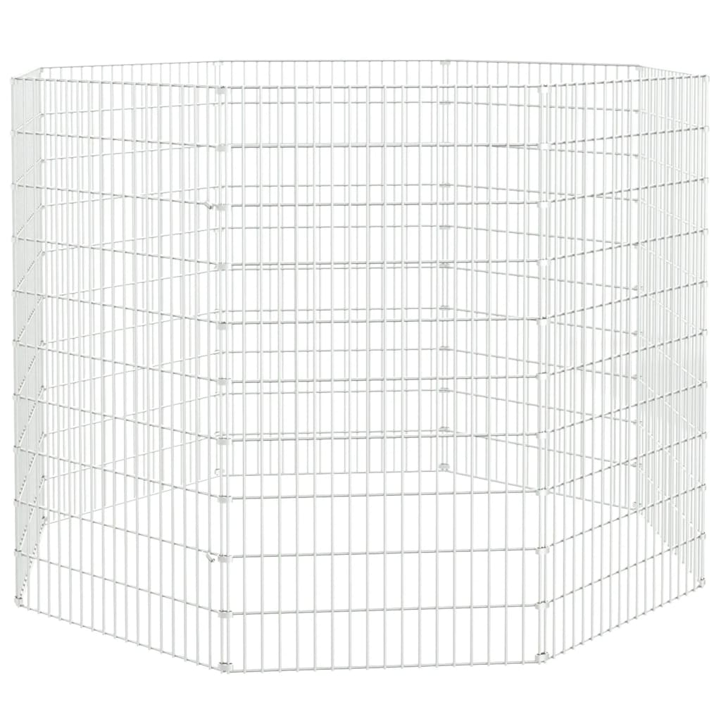 vidaXL Free Range Animal Enclosure 8-Panel 54x100 cm Galvanised Iron