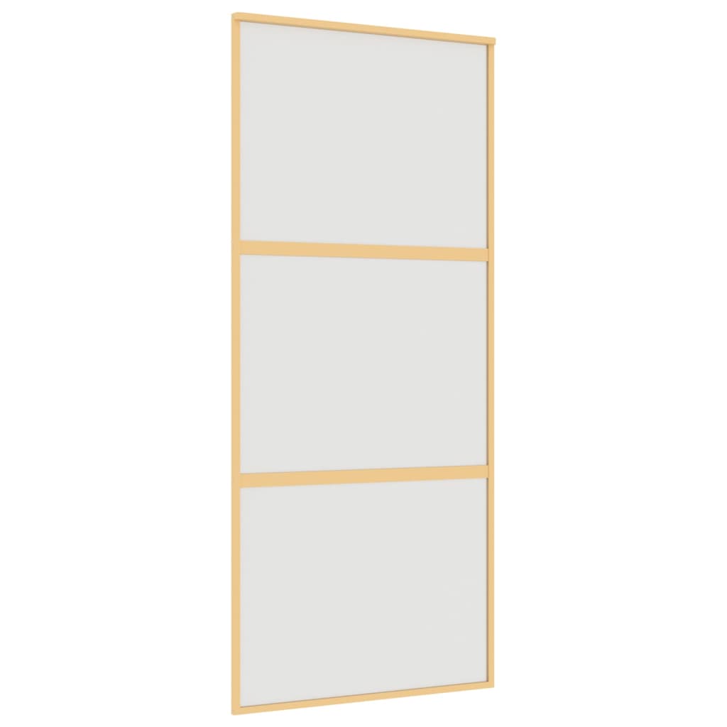 vidaXL Sliding Door Gold 90x205 cm Frosted ESG Glass and Aluminium