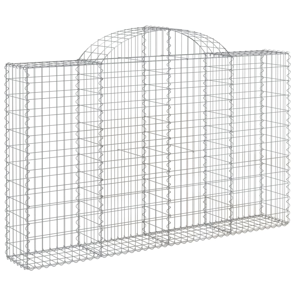 vidaXL Arched Gabion Baskets 14 pcs 200x30x120/140 cm Galvanised Iron