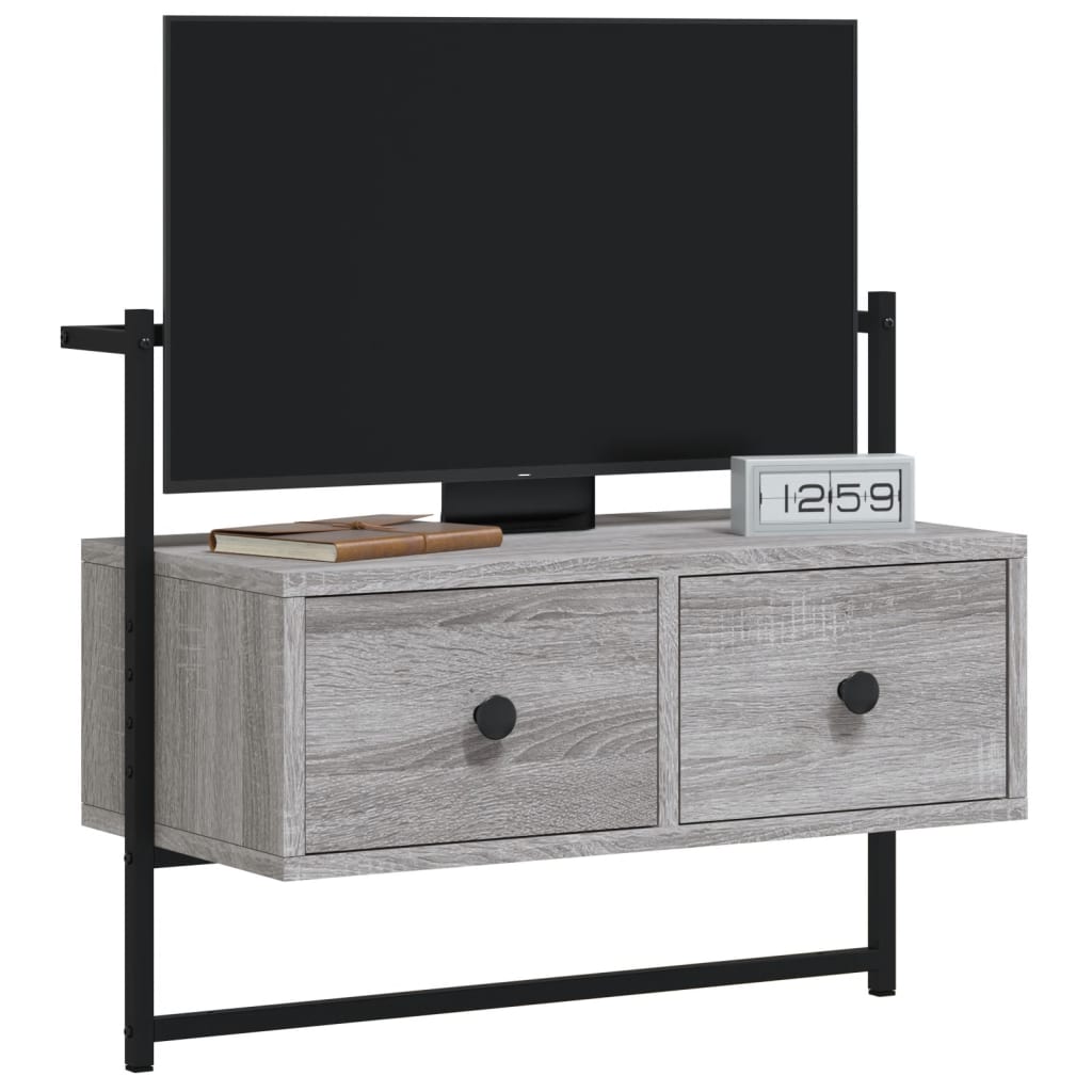 vidaXL TV Cabinet Wall-mounted Grey Sonoma 60.5x30x51 cm Engineered Wood