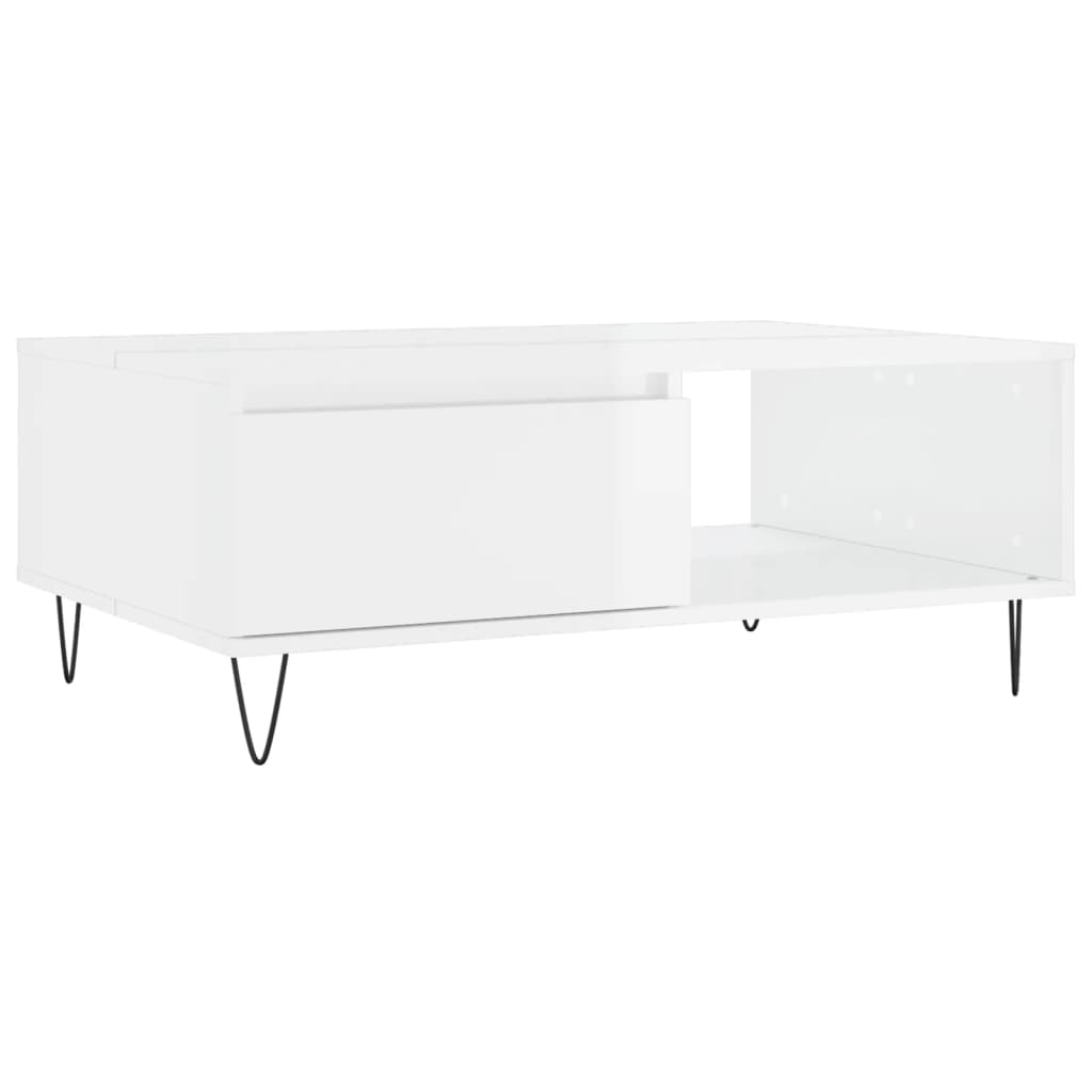 vidaXL Coffee Table High Gloss White 90x60x35 cm Engineered Wood