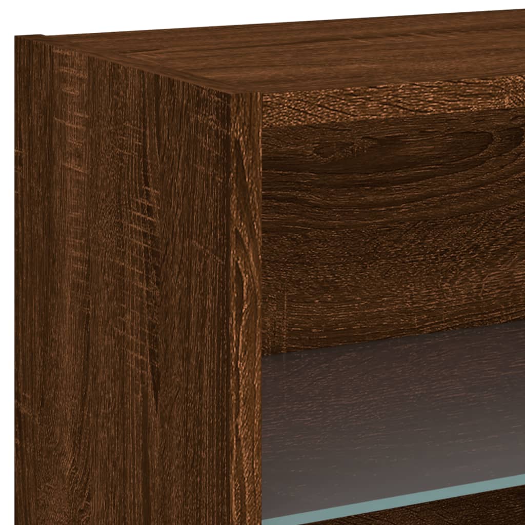 vidaXL 8 Piece TV Wall Units with LED Brown Oak Engineered Wood