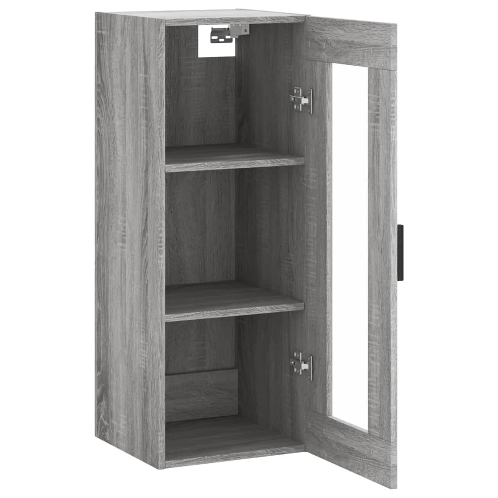 vidaXL Wall Mounted Cabinet Grey Sonoma 34.5x34x90 cm