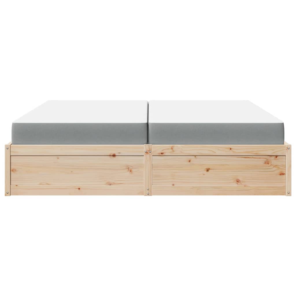 vidaXL Bed with Mattress 200x200 cm Solid Wood Pine