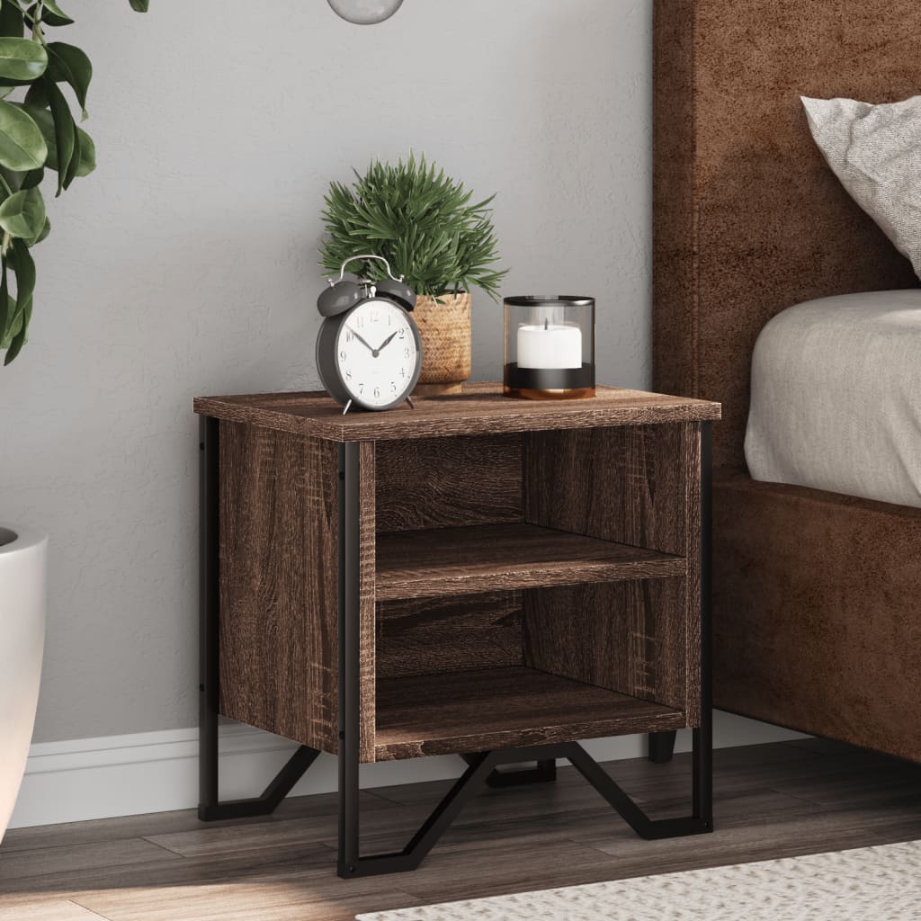 vidaXL Bedside Cabinet Brown Oak 40x30x40 cm Engineered Wood