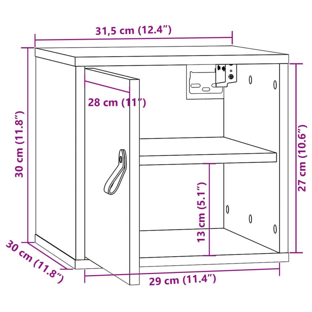 vidaXL Wall Cabinets 2 pcs White 31.5x30x30 cm Solid Wood Pine