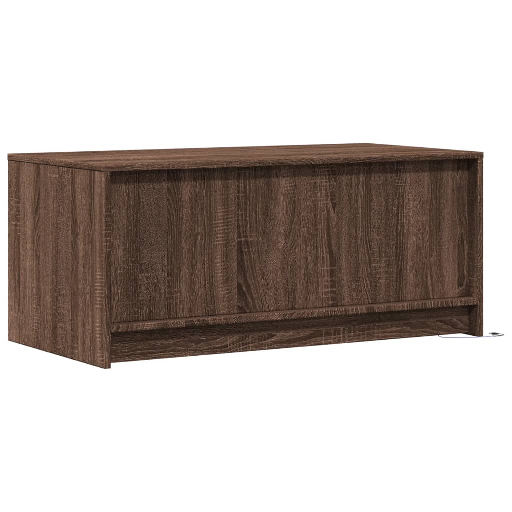 vidaXL Coffee Table with LED Lights Brown Oak Engineered Wood