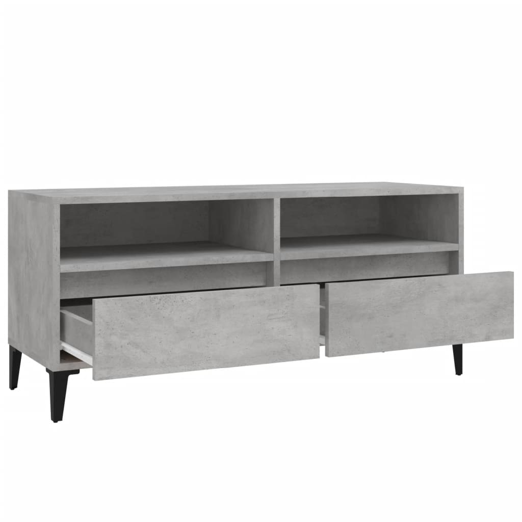 vidaXL TV Cabinet Concrete Grey 100x34.5x44.5 cm Engineered Wood